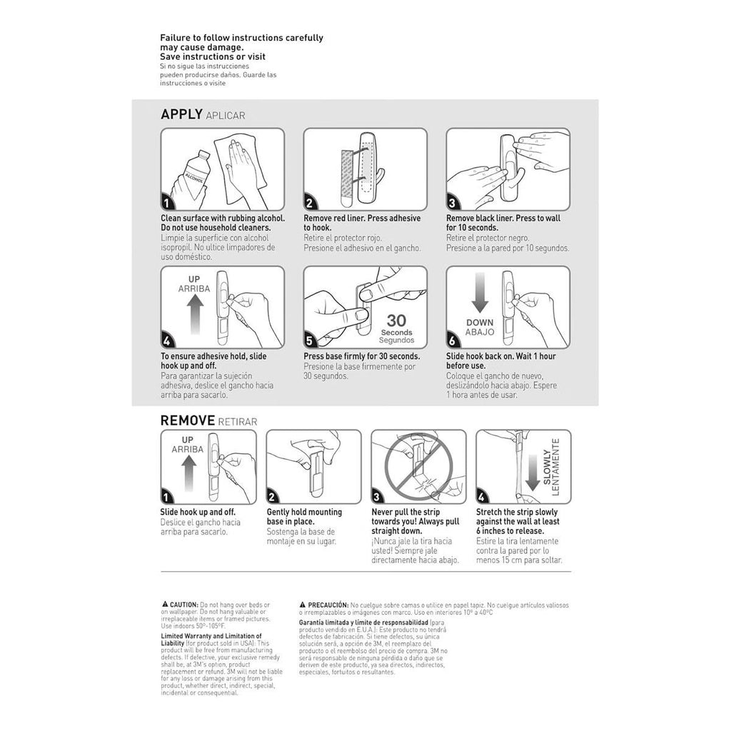 3M Command Small Designer Wall Hooks White 2 Hooks with 4 Adhesive Strips 450g Holding Power