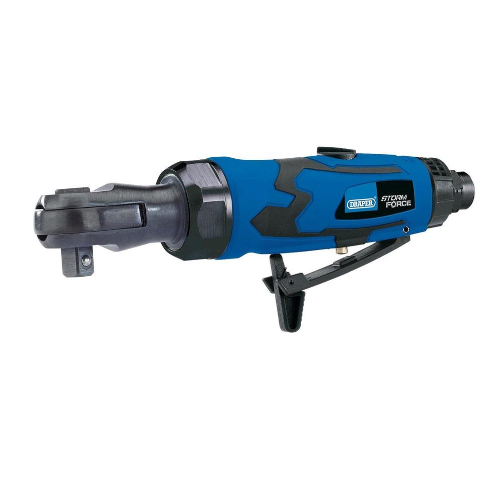 Draper 3/8 Inch Square Drive Storm Force Stubby Air Ratchet - Blue