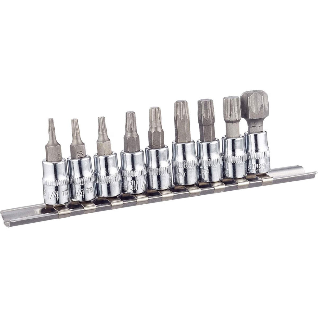 Blue Spot Tools 1/4 Inch Torx Bit Socket Set (T10-T60) - 9 Piece