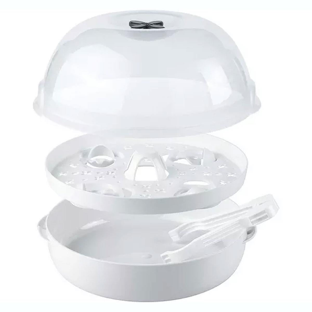 NUK Micro Express Plus Microwave Bottle Steriliser - White/Clear