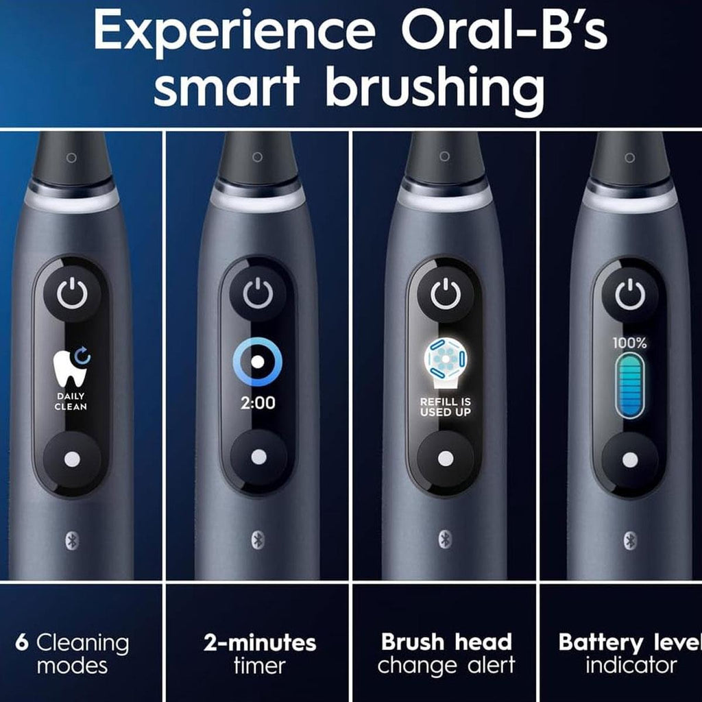 Oral-B iO8 Electric Toothbrushes With Magnetic Technology 6 Modes Travel Case - Black