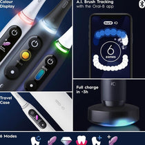 Oral-B iO8 Electric Toothbrushes With Magnetic Technology 6 Modes Travel Case - Black