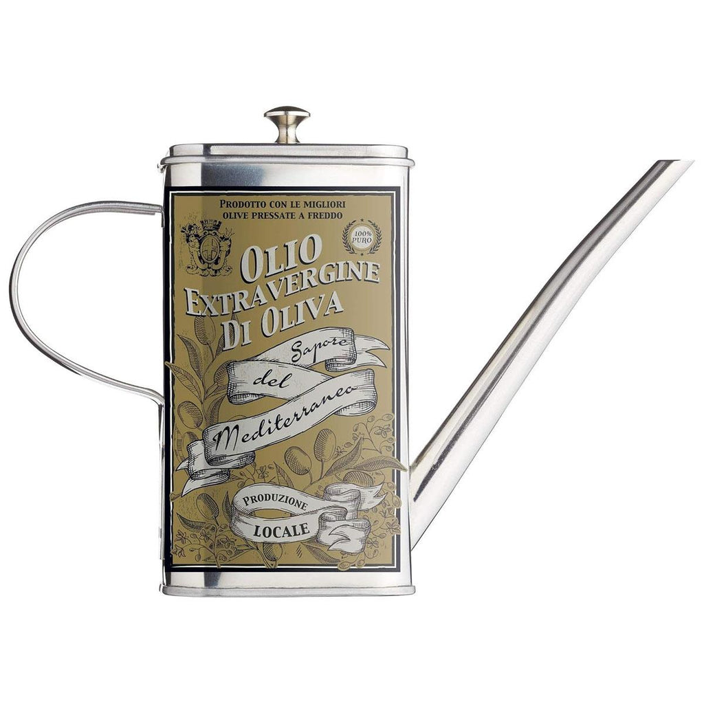 KitchenCraft World of Flavours Italian Olive Oil Can Drizzler Pourer Spout Stainless Steel 500ml - Silver