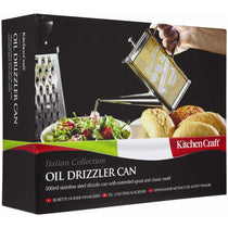 KitchenCraft World of Flavours Italian Olive Oil Can Drizzler Pourer Spout Stainless Steel 500ml - Silver
