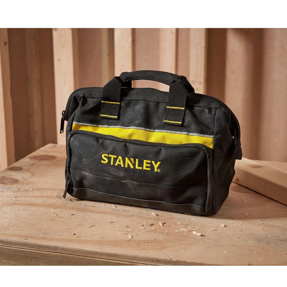 Stanley STA193330 Tool Bag 30cm x 25cm x 13cm With 8 Interior 2 Exterior Pockets And Reinfored Base - Yellow/Black