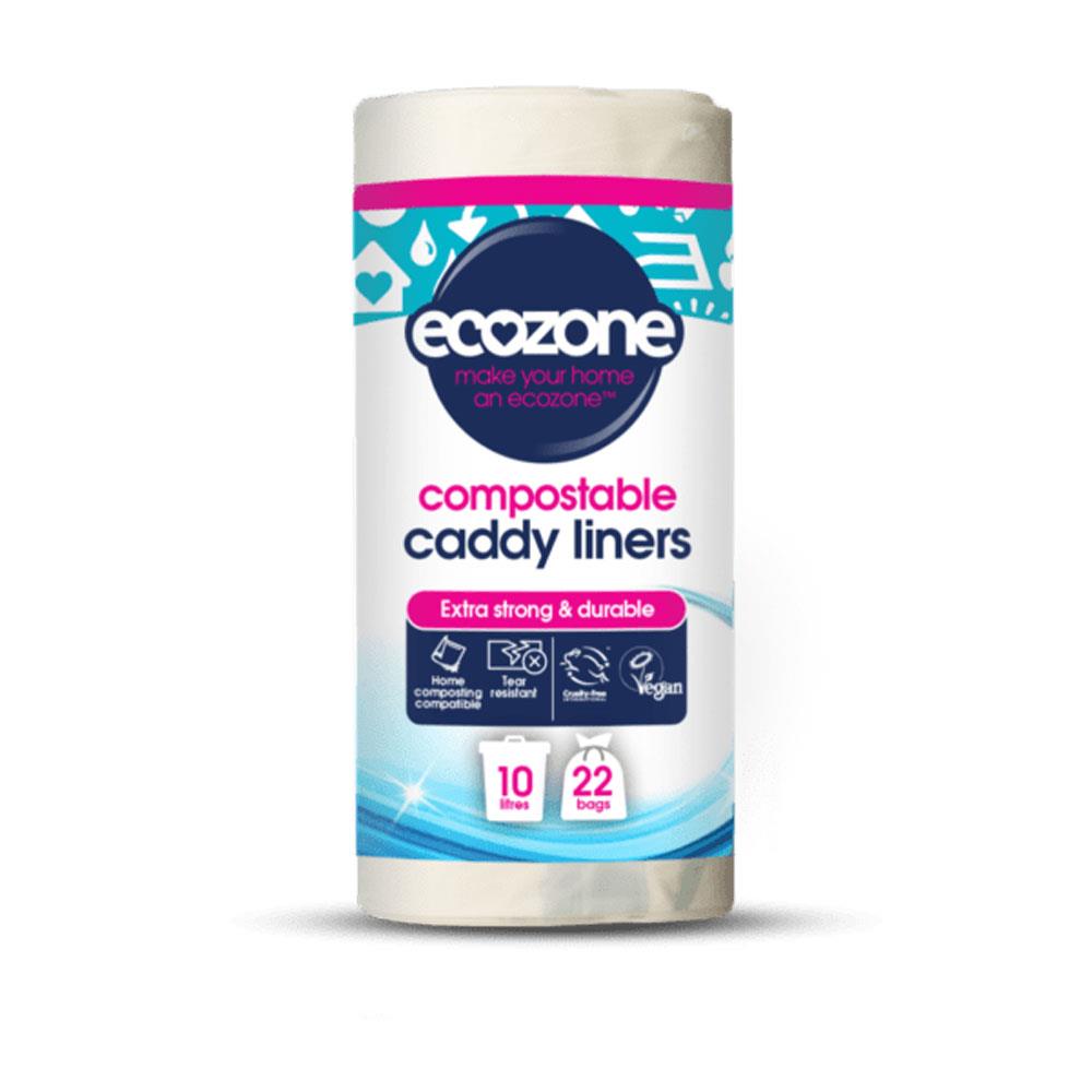 Ecozone Caddy Bin Liners 10 Litre Roll of 22 Compostable And Biodegradable Bin Bags - Green Secondary image