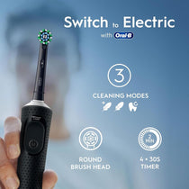 Oral-B Vitality Pro 2 X Electric Toothbrushes 2 Tooth Brush Heads 3 Modes Christmas Gifts - Black And Blue