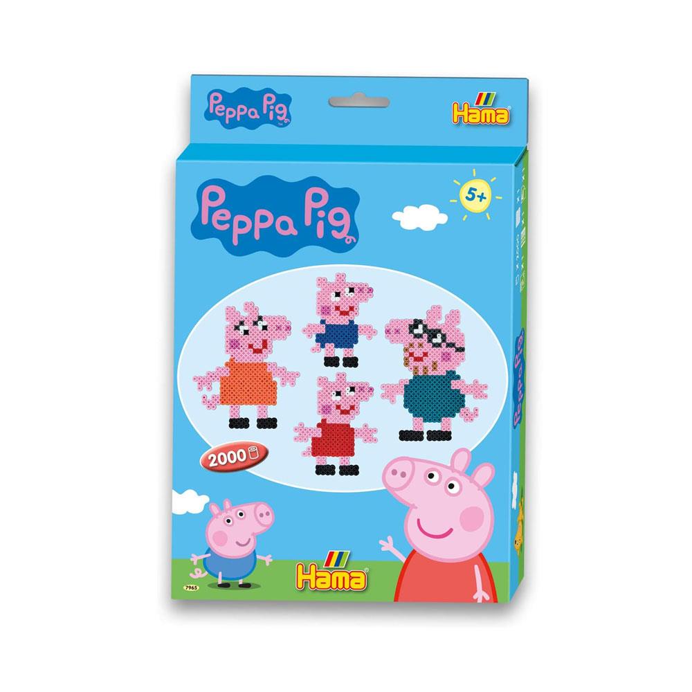 Hama Peppa Pig Beads Gift Hanging Box 2000 Beads 1 Large Pegboard - Multicolour