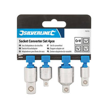 Silverline Socket Converter Set Fully Polished And Chrome-Plated - Set of 4