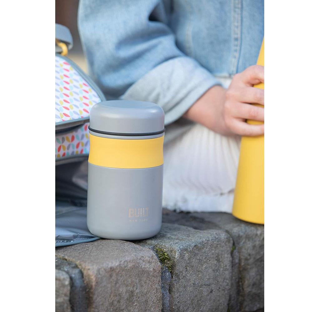 Built The Stylist Double Walled Vacuum-Insulated Food Jar For Hot Cold & Frozen Foods 490ml - Grey