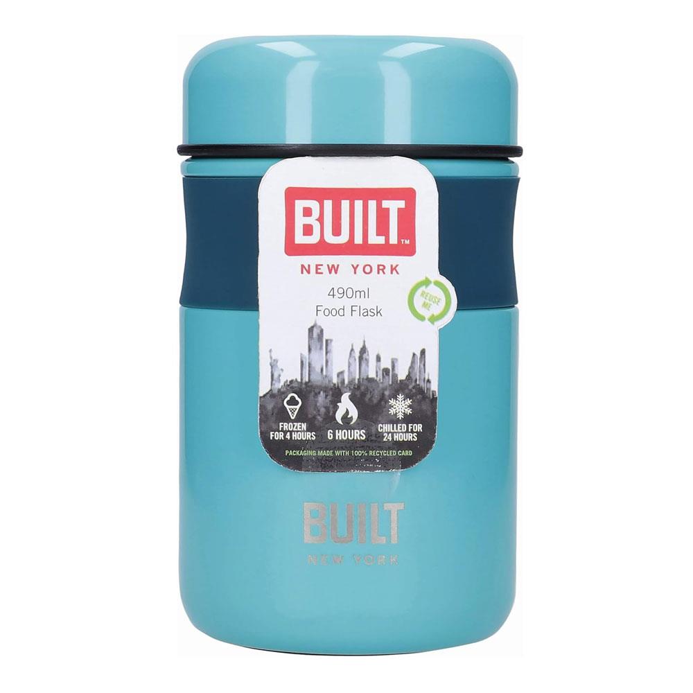 Built Double Walled Vacuum Insulated Food Flask 490ml For Hot Cold And Frozen Foods - Teal