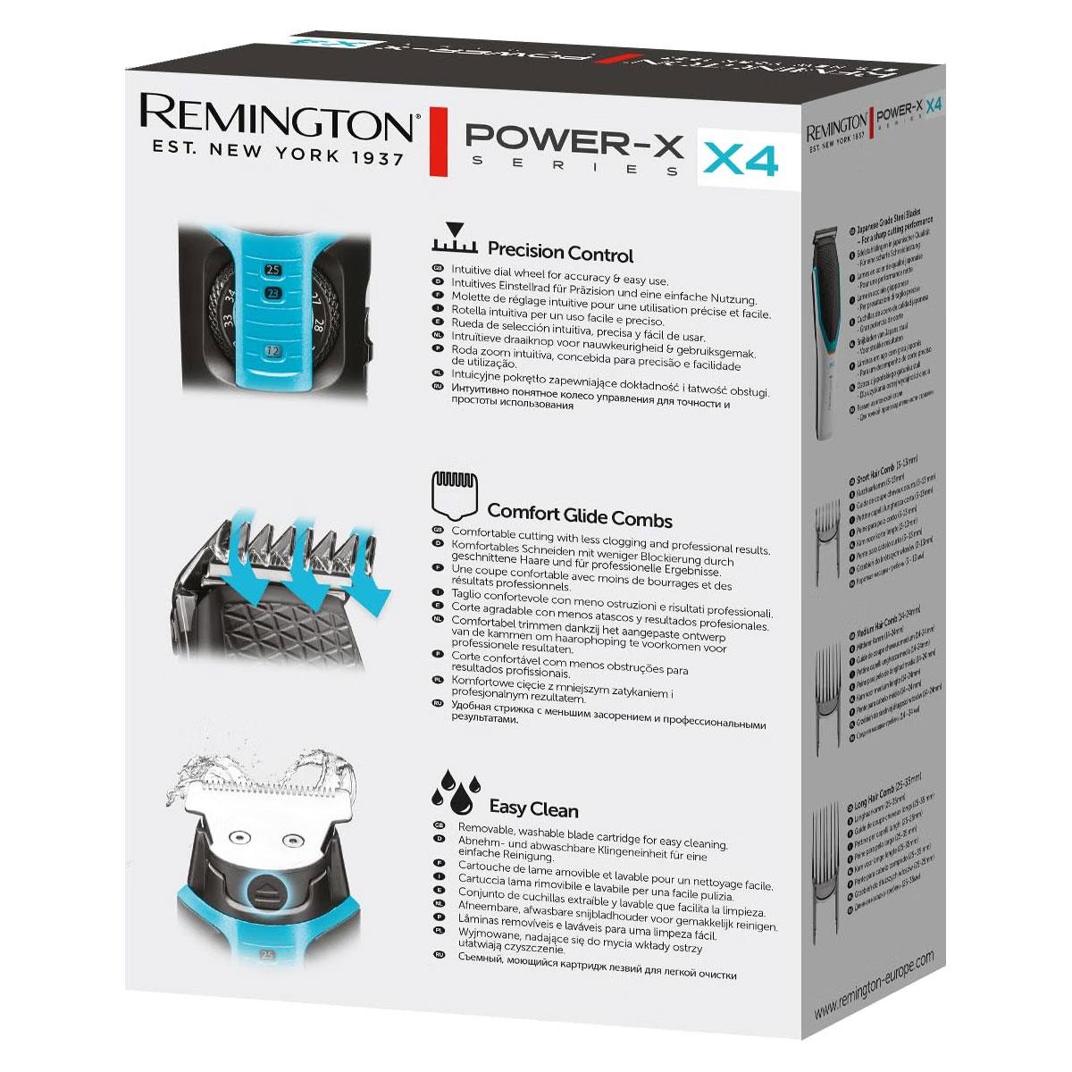 Remington Power X Series X4 Hair Clipper Cordless With Japanese Grade Steel Blades - White/Black