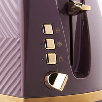 Russell Hobbs Groove 2 Slice Toaster With Frozen Cancel And Reheat Settings 850W - Mulberry