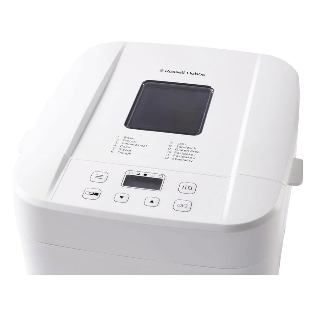 Russell Hobbs Fast Bake Bread Maker 12 Breadmaking Functions 600W 900g Capacity - White