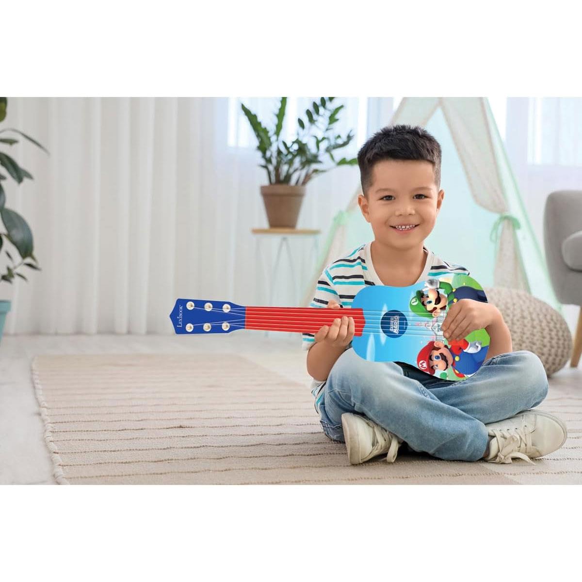 Lexibook Super Mario My First Guitar With 6 Nylon Strings 53cm - Blue/Red