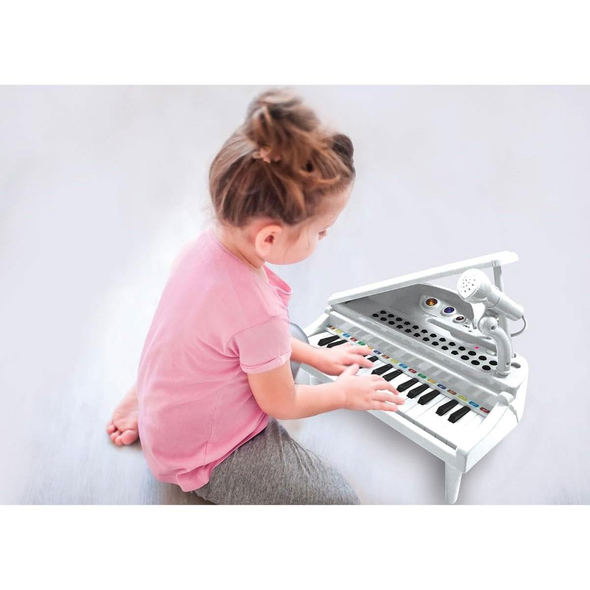 Lexibook First Electronic Piano For Kids With Feet And 31 Lighting Keys Tempo And Volume Adjustment - White