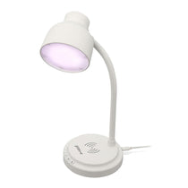 Groov-e Astra LED Lamp With Wireless Charging Pad And Bluetooth Speaker 9 LED Colour Modes - White