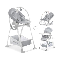Hauck Sit N Relax 3 In 1 Highchair Compact Folding Fully Adjustable Suitable From Birth - Stretch Grey