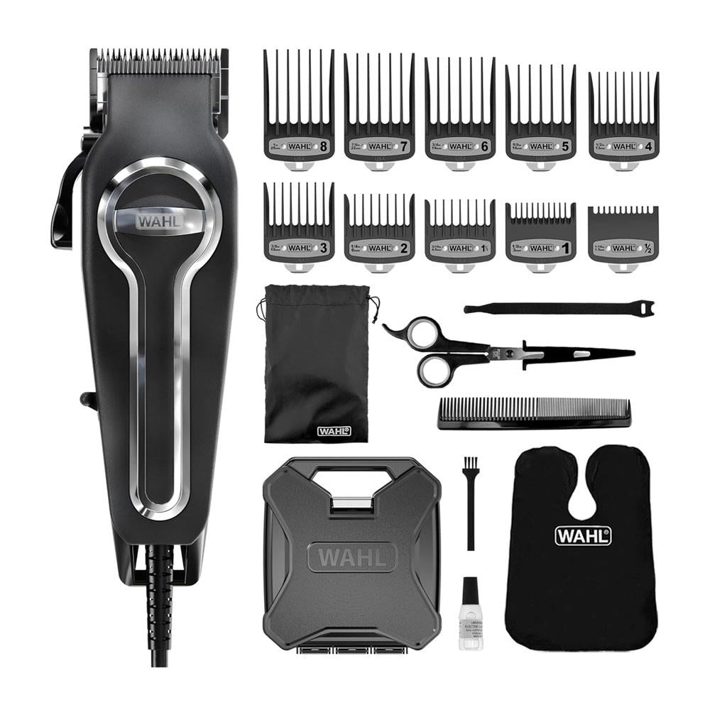 Wahl Elite Pro Hair Clipper Kit Home Hair Cutting 10 Premium Cutting Combs Attachments And Storage Case - Black/Silver