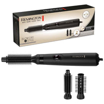 Remington Blow Dry And Style Caring Airstyler Hair Dryer Hot Brush Hair Curler 400W 2 Attachments - Black