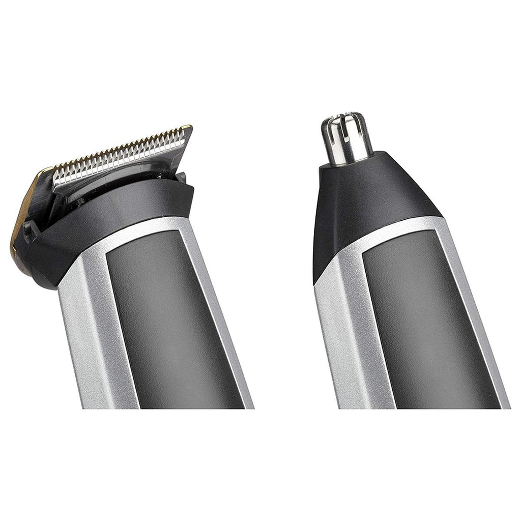 BaByliss Men 10-In-1 Titanium Multi Trimmer Face And Body Grooming Kit With Nose Trimmer Head - Silver/Black