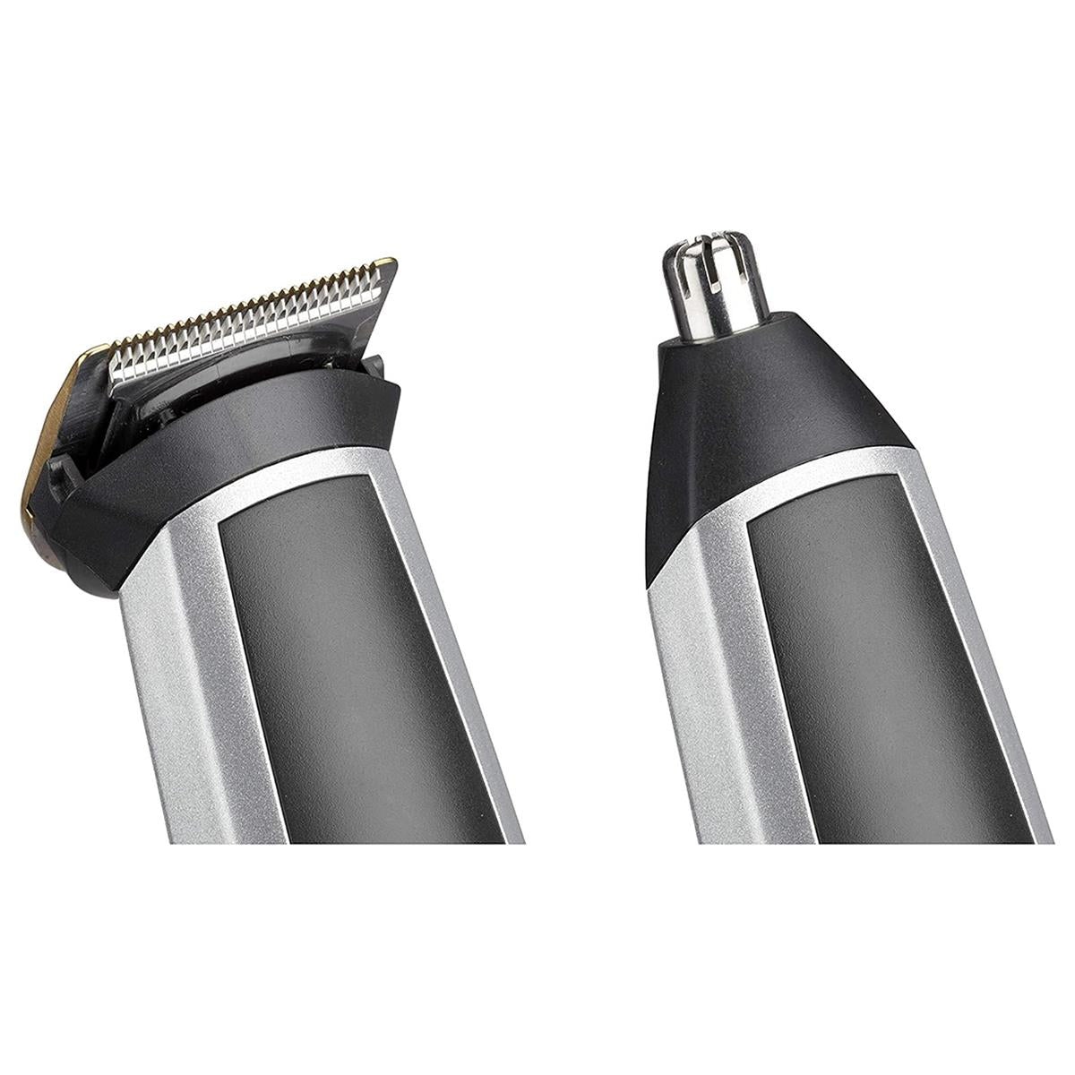 BaByliss Men 10-In-1 Titanium Multi Trimmer Face And Body Grooming Kit With Nose Trimmer Head - Silver/Black