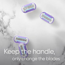Gillette Venus Deluxe Smooth Swirl Razor Blades Refills Lubrastrip With A Touch of Vitamin E - Pack of 6