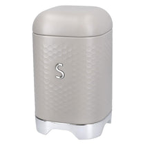 KitchenCraft Lovello Textured Sugar Caddy Geo Metal 11.5 x 11.5 x 19.5cm - Latte Cream