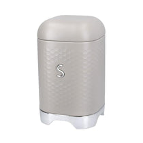 KitchenCraft Lovello Textured Sugar Caddy Geo Metal 11.5 x 11.5 x 19.5cm - Latte Cream