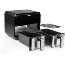 Princess Double Basket Air Fryer With 8 Pre-Programme Settings 1600W 8 Litres Capacity - Black/Silver