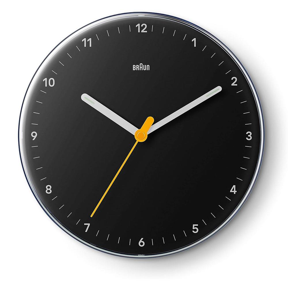 Braun Classic Analogue Wall Clock With Silent Sweep Movement - Black