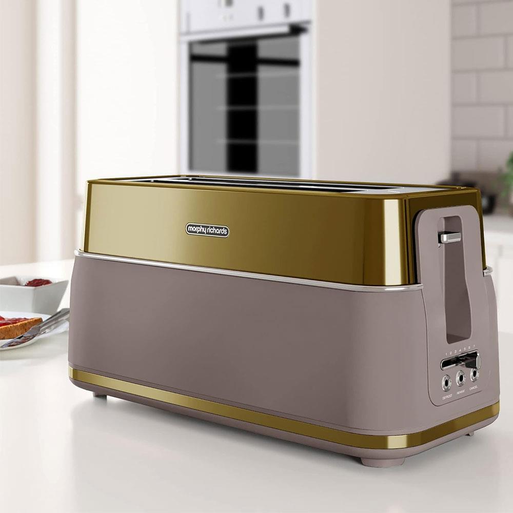 Morphy Richards Signature Opulent 4 Slice Toaster Stainless Steel 1750W - Gold
