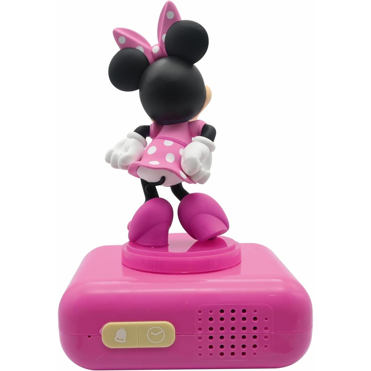 Lexibook 3D Minnie Mouse Childrens Clock With Night Light Alarm Snooze - Pink