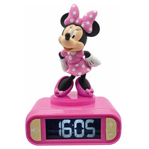 Lexibook 3D Minnie Mouse Childrens Clock With Night Light Alarm Snooze - Pink