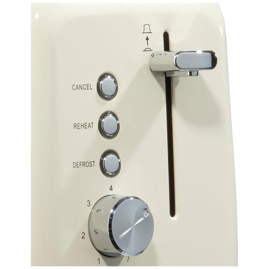 Daewoo Kensington 2 Slice Toaster Stainless Steel 810W - Cream