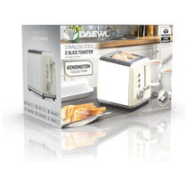 Daewoo Kensington 2 Slice Toaster Stainless Steel 810W - Cream