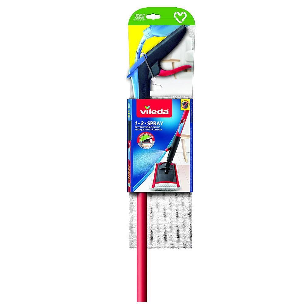 Vileda 1-2 Spray Microfibre Flat Spray Mop System - Multicolour