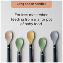 Tommee Tippee Softee Weaning Spoons With Long Anti-Slip Handles 4m Pack of 5 - Multicolour