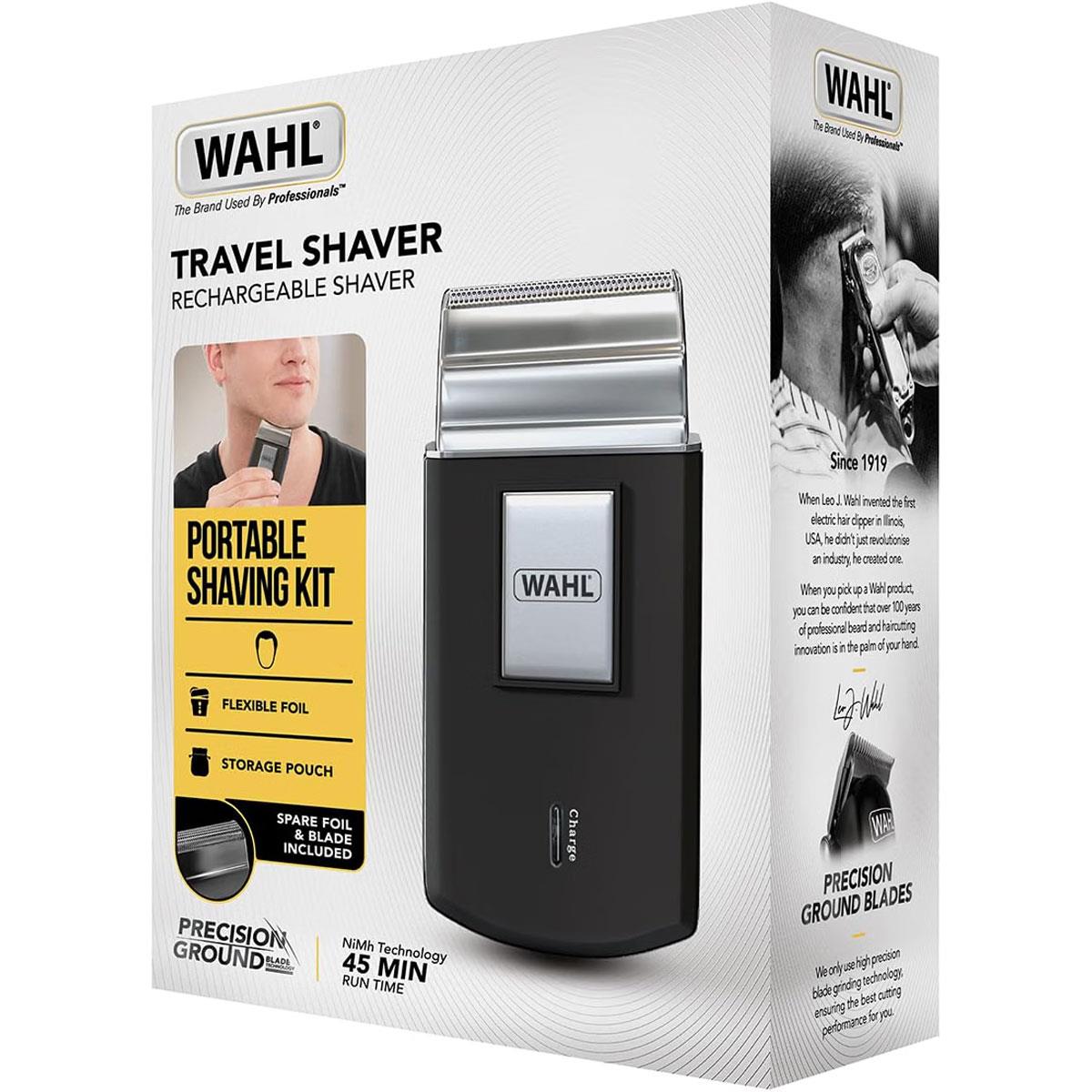 Wahl Travel Shaver Razor Cordless And Rechargeable 45 Min Run Time - Black
