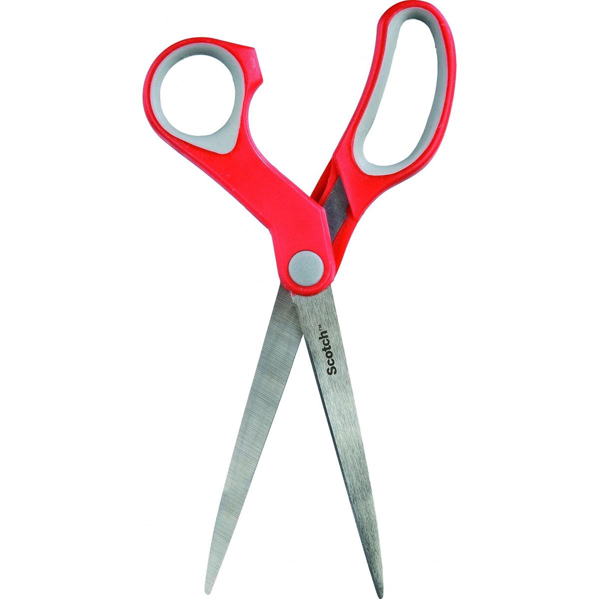 Scotch Comfort Scissors 18cm With Soft Grip Handle Stainless Steel - Red