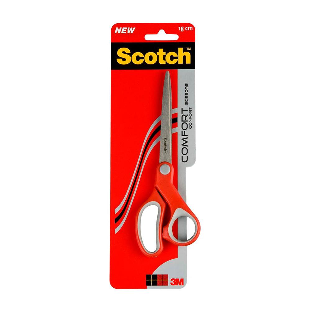 Scotch Comfort Scissors 18cm With Soft Grip Handle Stainless Steel - Red