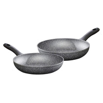 Pro-Chef Forged Aluminium Fry Pan 24cm And 28cm 2 Piece Set - Black/White