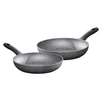 Pro-Chef Forged Aluminium Fry Pan 24cm And 28cm 2 Piece Set - Black/White