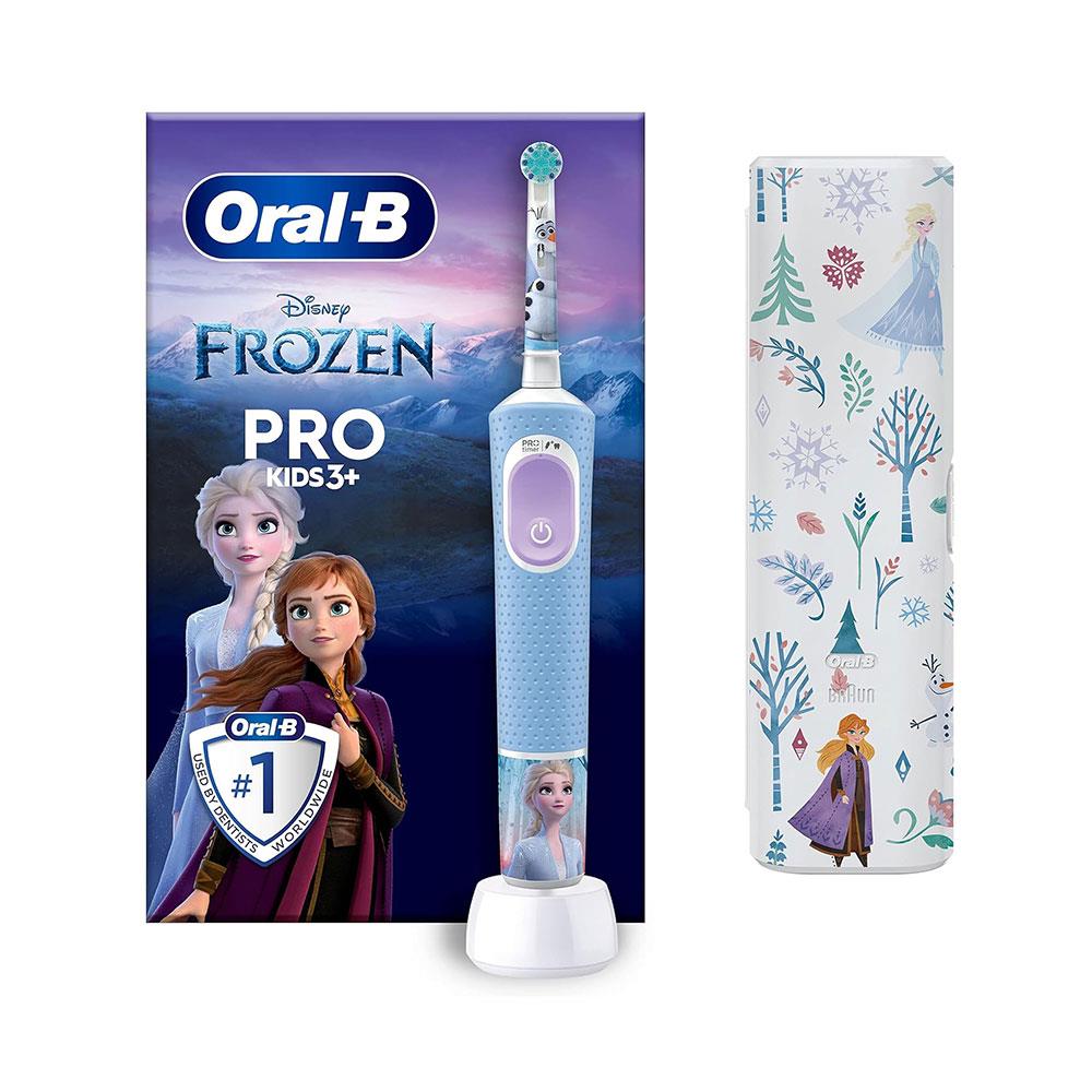 Oral-B Disney Frozen Pro Kids Electric Toothbrush 2 Modes With Travel Case Gift Set - Blue D12KIDSPROFRZGIFT