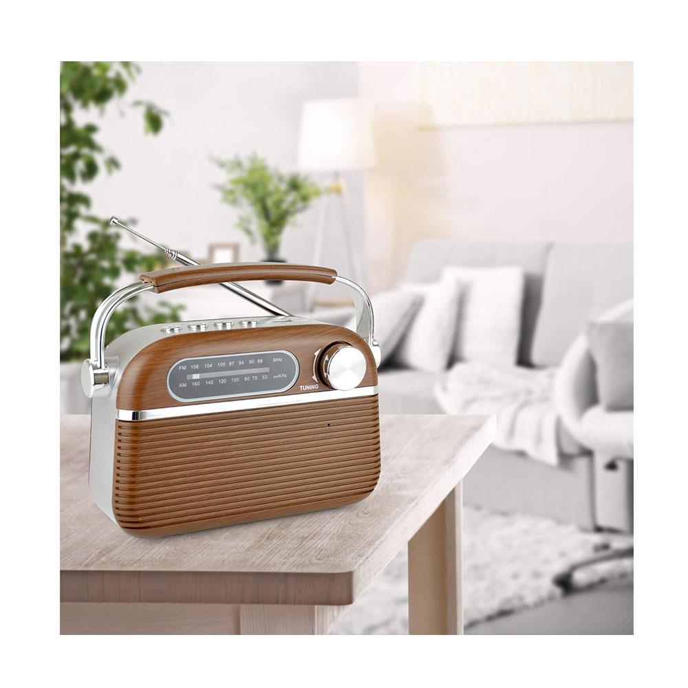 Lloytron Vintage Rechargeable Bluetooth AM/FM Radio - Wood Effect
