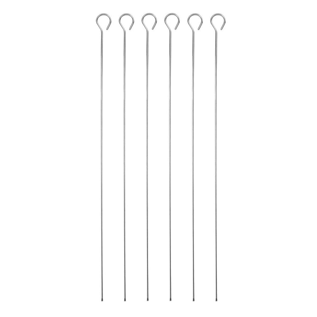 MasterClass Stainless Steel Flat Sided Skewers Set of 6 40cm - Silver