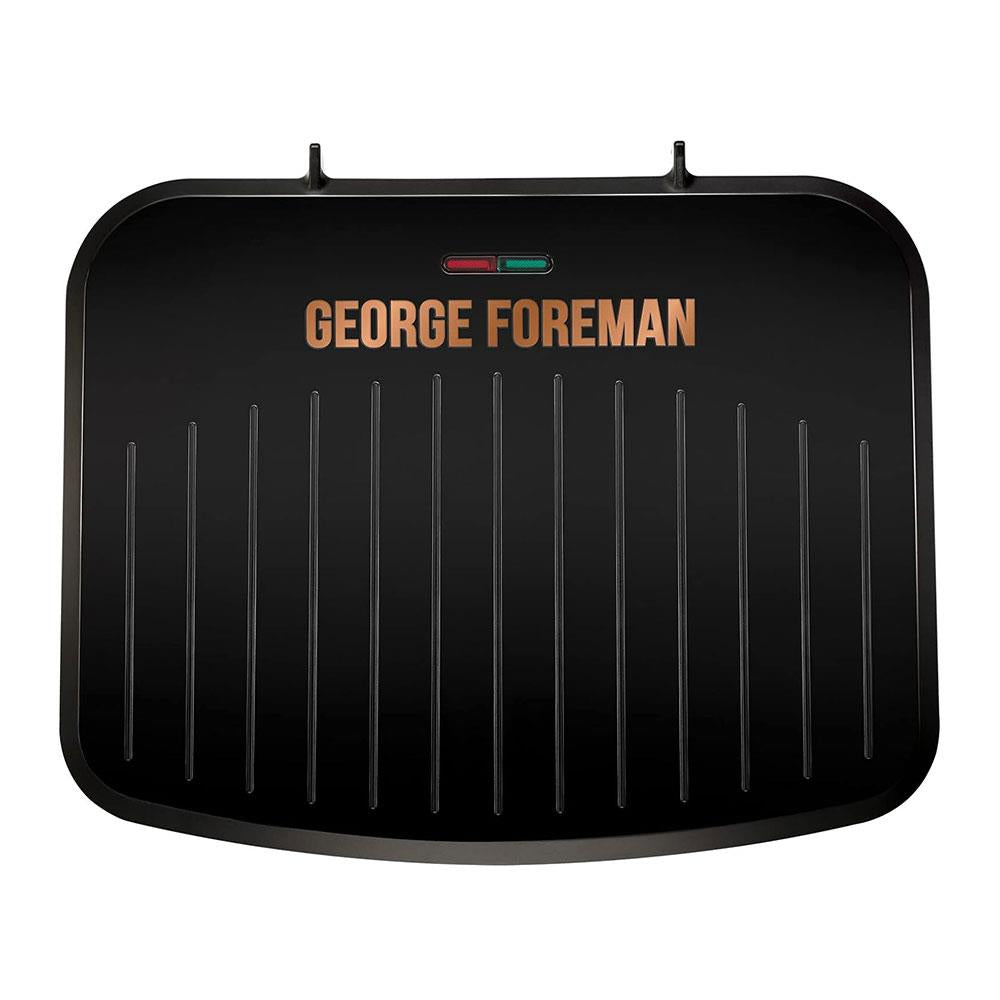 George Foreman Fit Medium Grill Versatile Griddle Hot Plate & Toastie Machine 1630W - Black & Copper