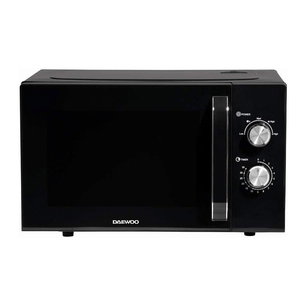 Daewoo Solo Microwave With Auto Defrost Function & 5 Power Settings 800W 23 Litres - Black