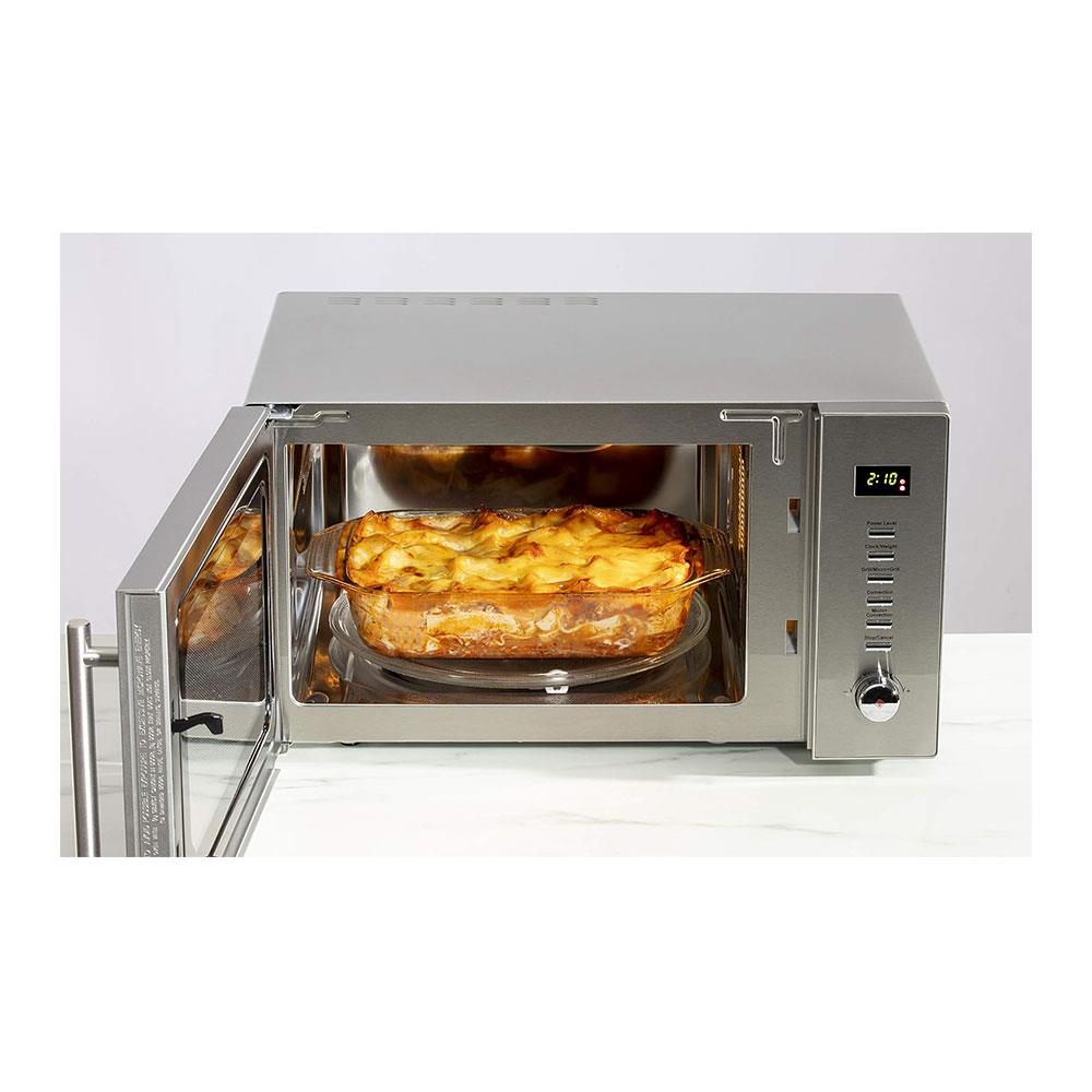 Daewoo Digital Microwave With 1250W Grill & 2200W Convection Oven Stainless Steel 900W 30 Litres - Black/Silver