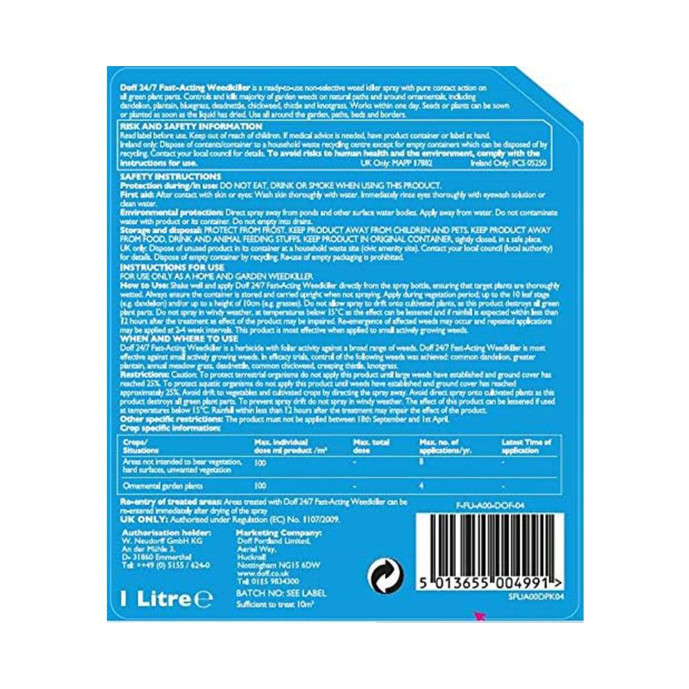 Doff 24/7 Superfast Weedkiller Spray - 1 Litre